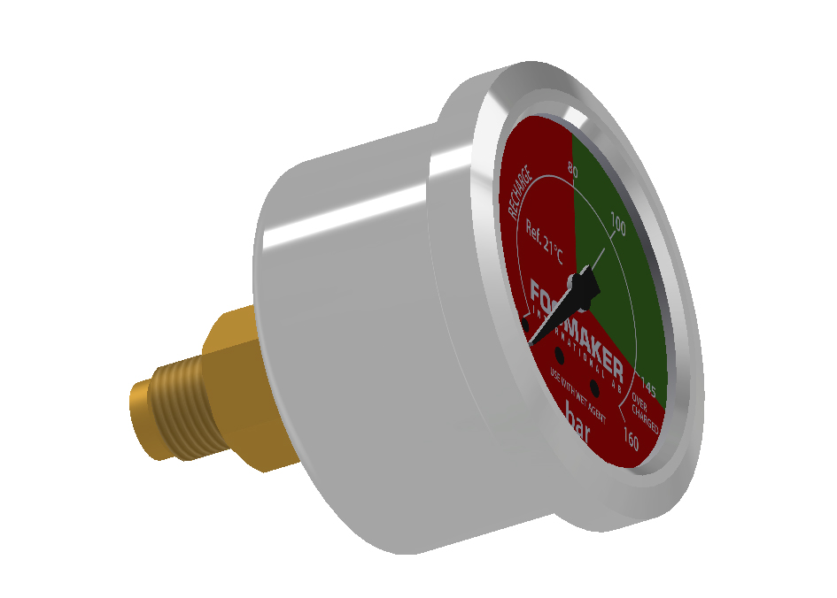 Ersatzteil Manometer 40 mm 160 bar mit Unterlagsscheibe 1/8 Edelstahl (5605)