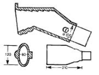 Abgastrichter oval abgewinkelt